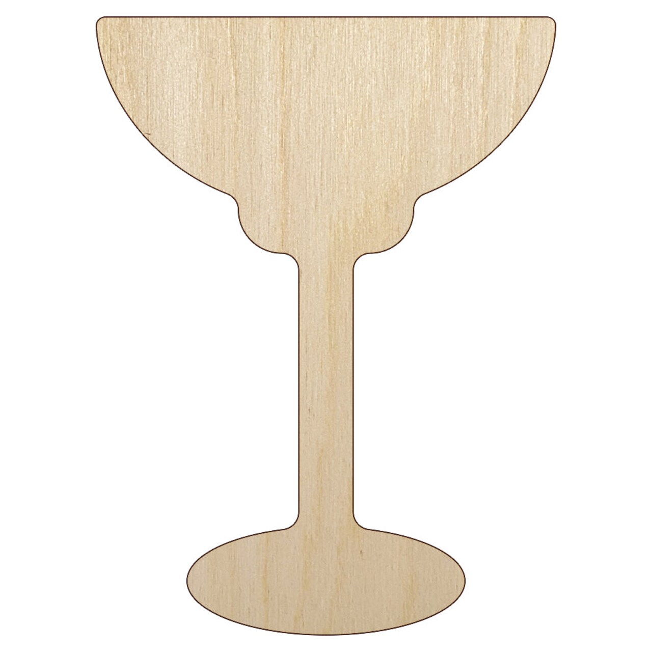 Margarita Glass Unfinished Wood Shape Piece Cutout for DIY Craft Projects